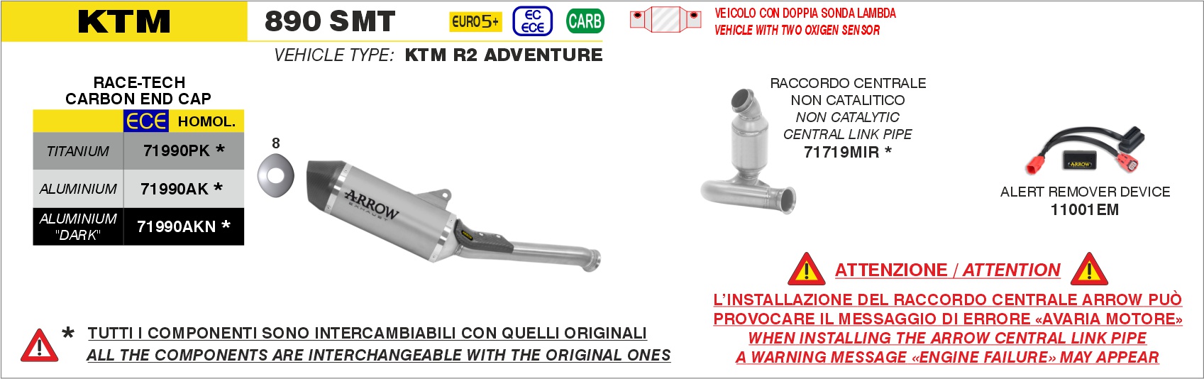 A.R.D. (Alert Remover Device) ARROW per KTM 890 SMT dal 2026.0 al - immagine 4