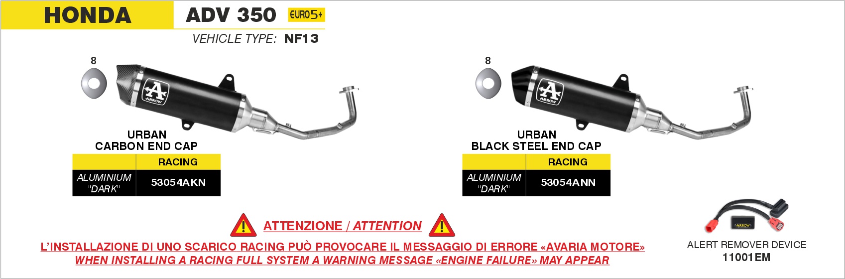 A.R.D. (Alert Remover Device) ARROW per Honda ADV 350 dal 2025.0 al 2026 - immagine 4