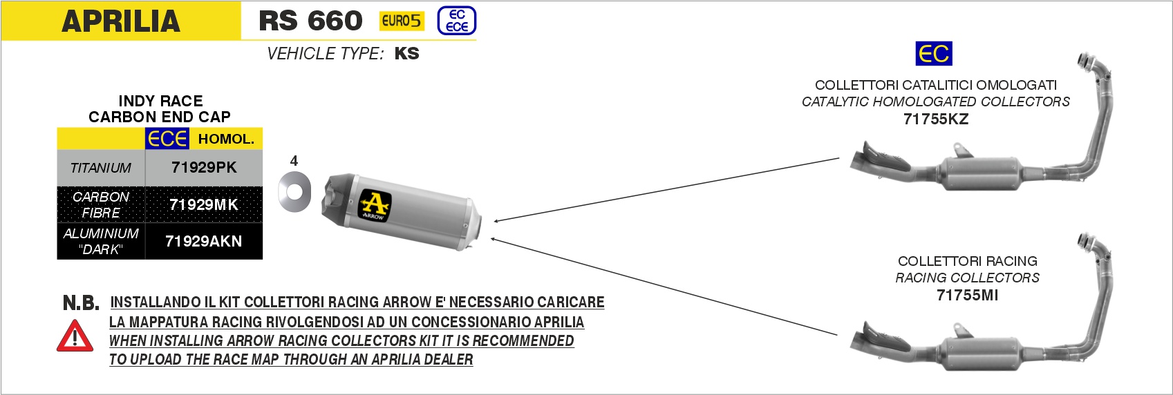 Kit collettori catalitici ARROW per Aprilia RS 660 dal 2020.0 al 2024 - immagine 4