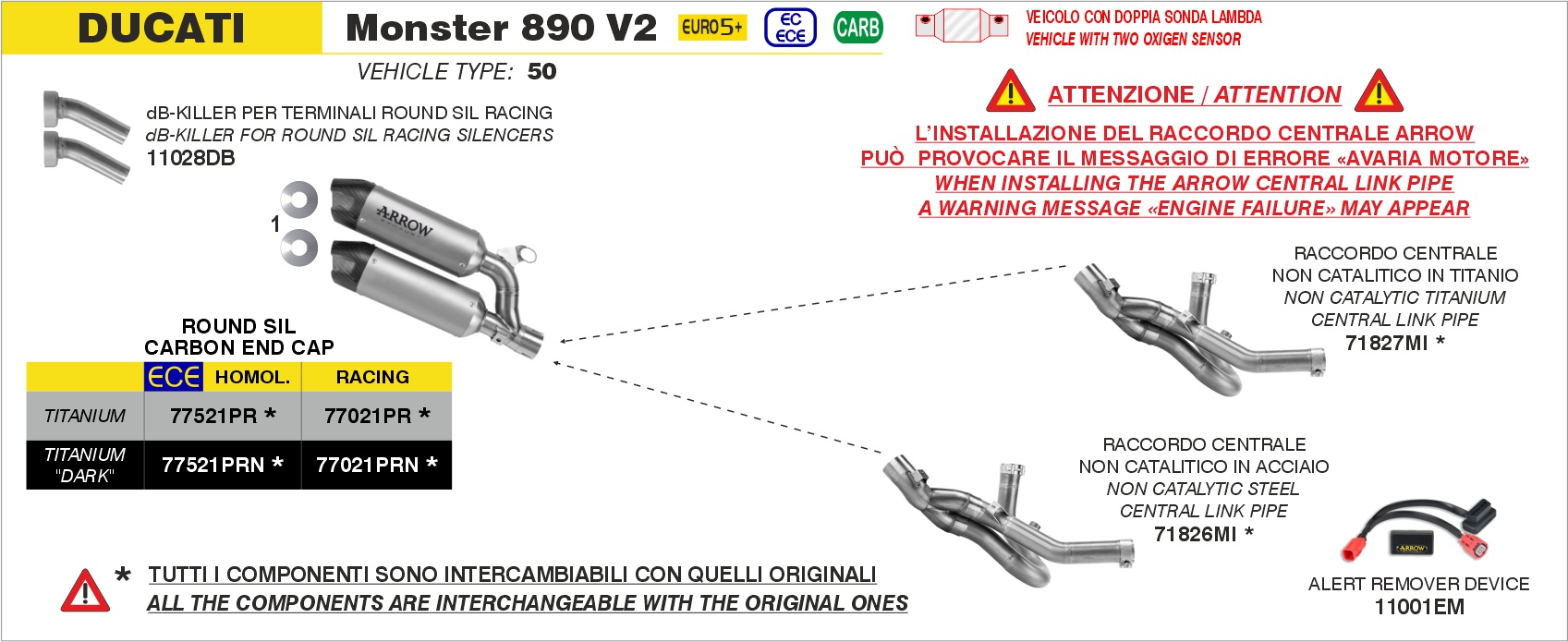 A.R.D. (Alert Remover Device) ARROW per Ducati Monster 890 V2 dal 2026.0 al - immagine 4