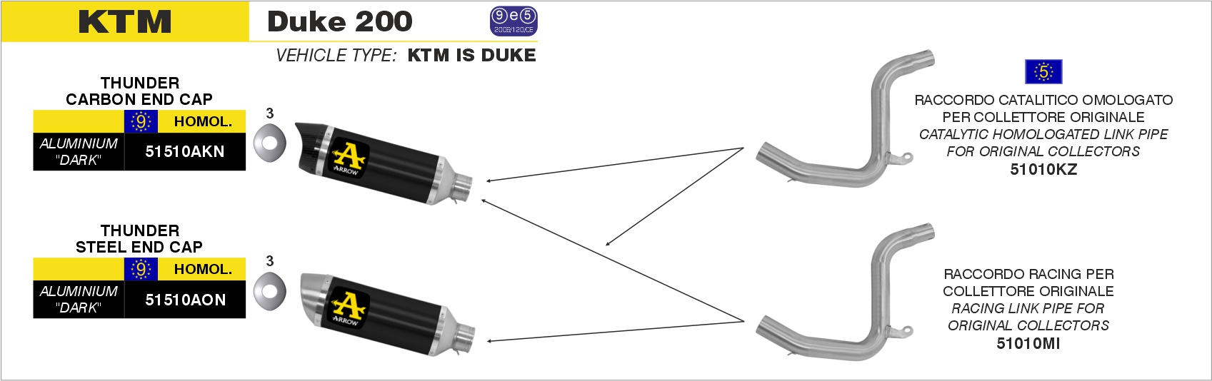 Raccordo catalitico omologato ARROW per KTM DUKE 200 dal 2011.0 al 2014 - immagine 4