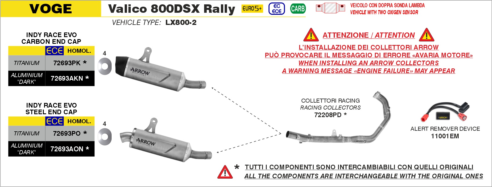 A.R.D. (Alert Remover Device) ARROW per Voge Valico 800DSX Rally dal 2025.0 al 2026 - immagine 4