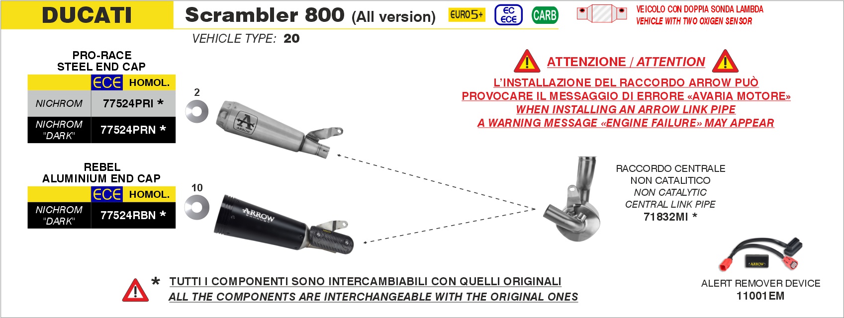 A.R.D. (Alert Remover Device) ARROW per Ducati Scrambler 800 dal 2025.0 al 2026 - immagine 4