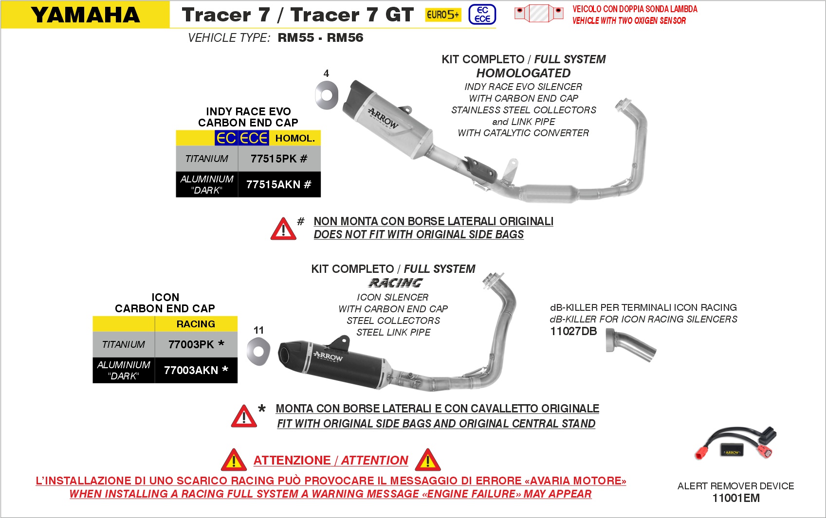 A.R.D. (Alert Remover Device) ARROW per Yamaha Tracer 7 / Tracer 7 GT dal 2025.0 al 2026 - immagine 4