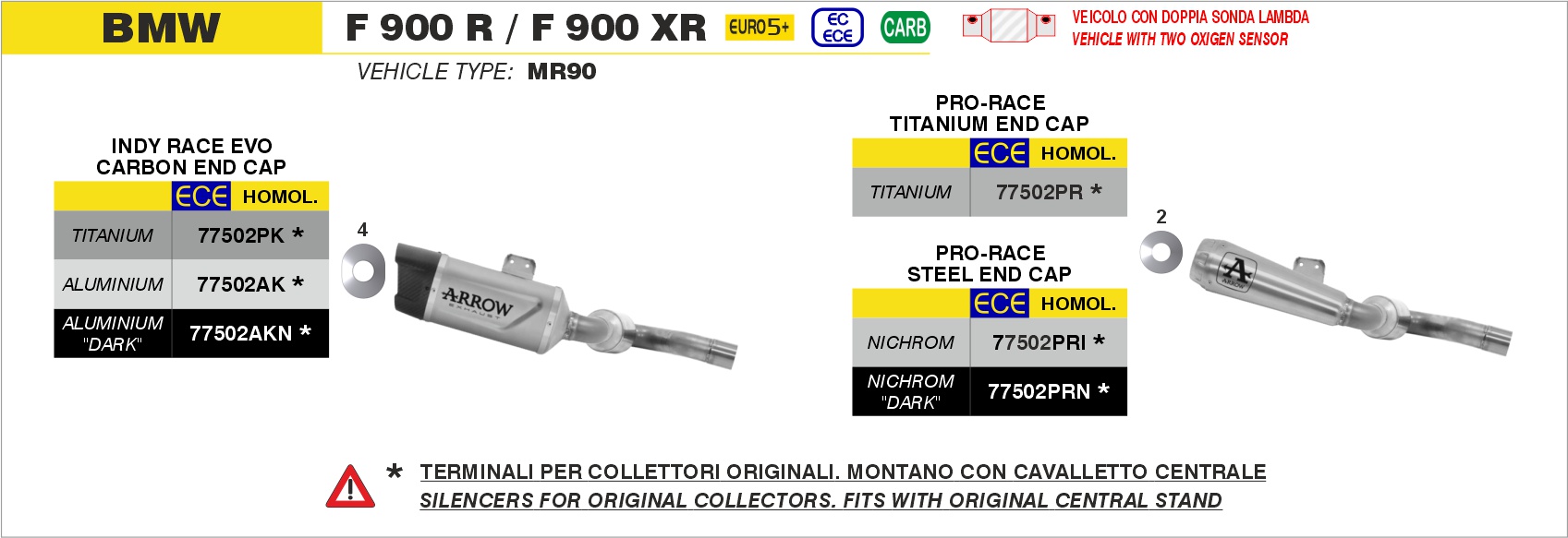 Terminale Pro-Race nichrom ARROW per BMW F 900 R / F 900 XR dal 2025.0 al 2026 - immagine 3