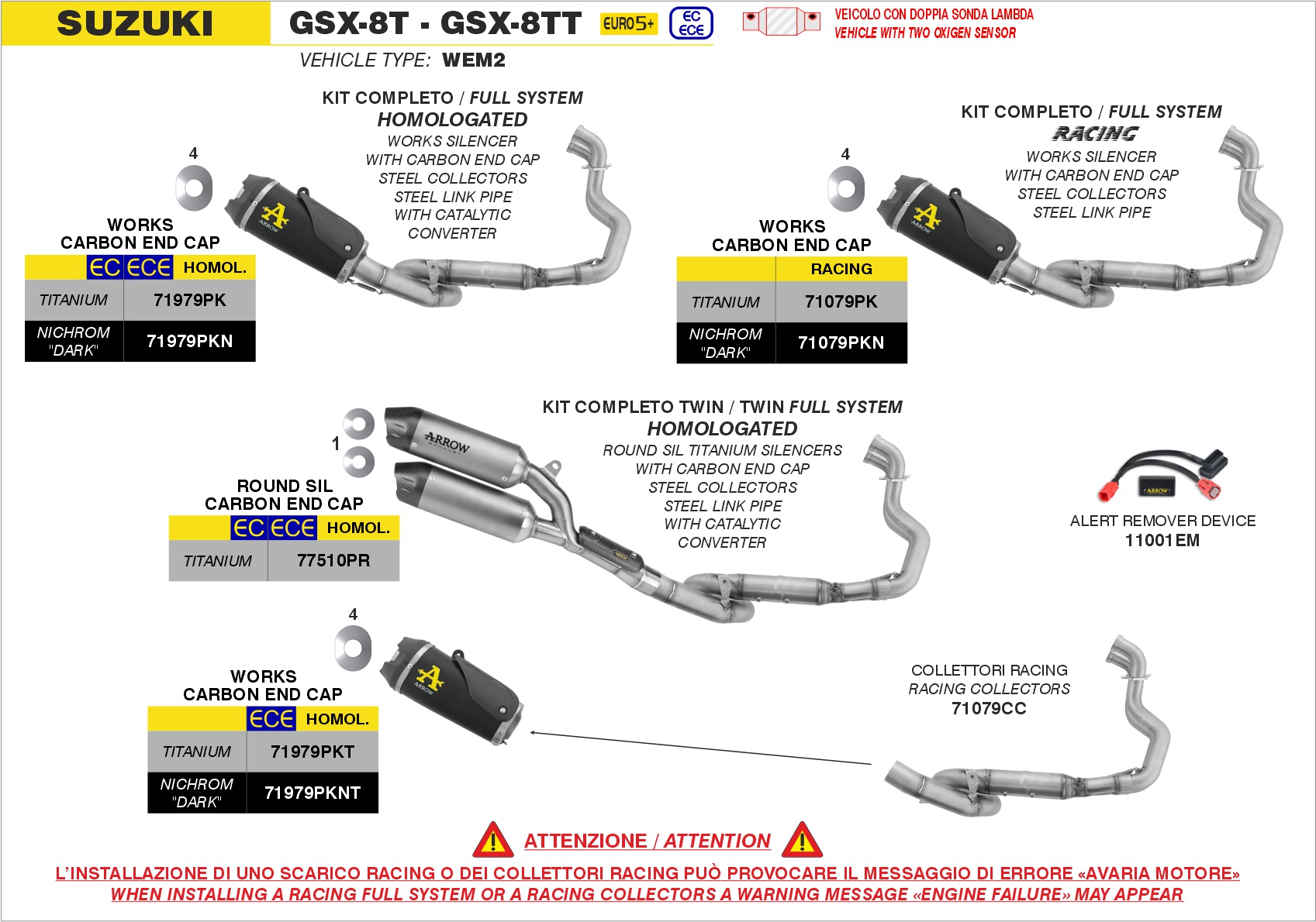 A.R.D. (Alert Remover Device) ARROW per Suzuki GSX-8T / GSX-8TT dal 2025.0 al 2026 - immagine 4