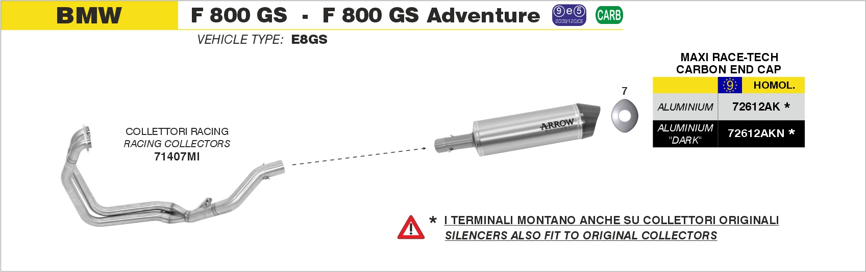 Collettori racing ARROW per BMW F 800 GS / Adventure dal 2008.0 al 2016 - immagine 4