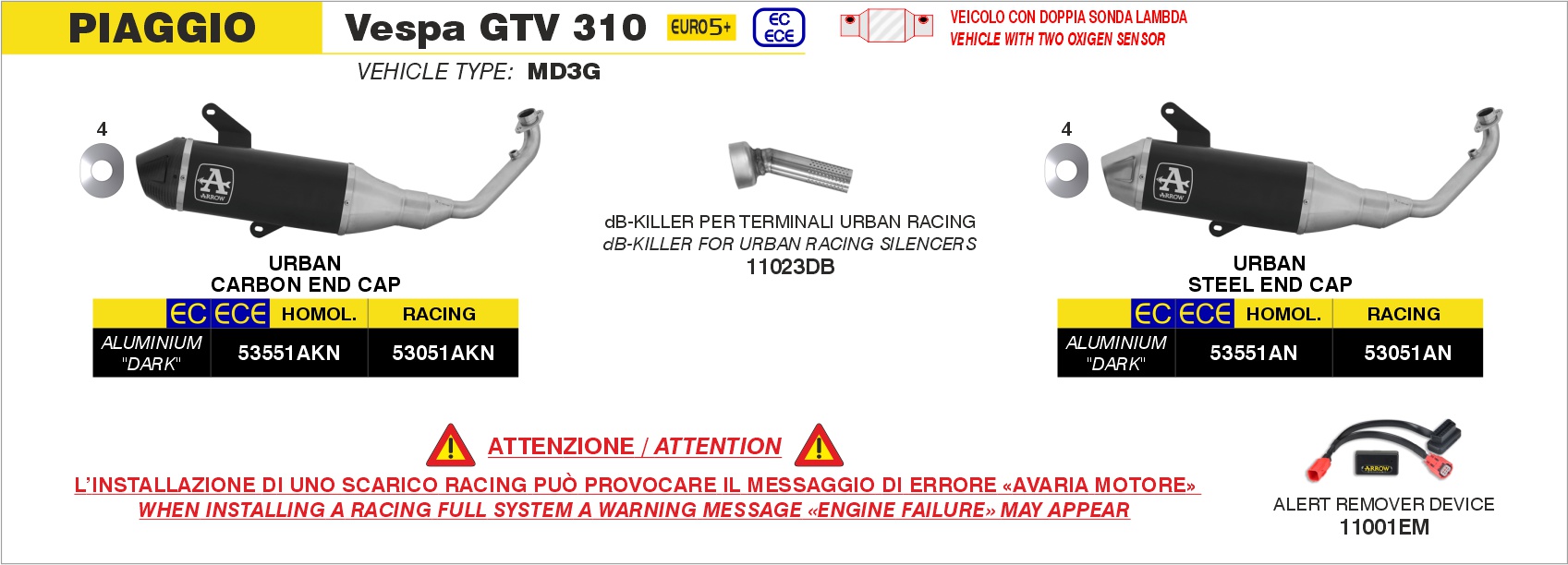A.R.D. (Alert Remover Device) ARROW per Piaggio VESPA GTV 310 dal 2025.0 al 2026 - immagine 4