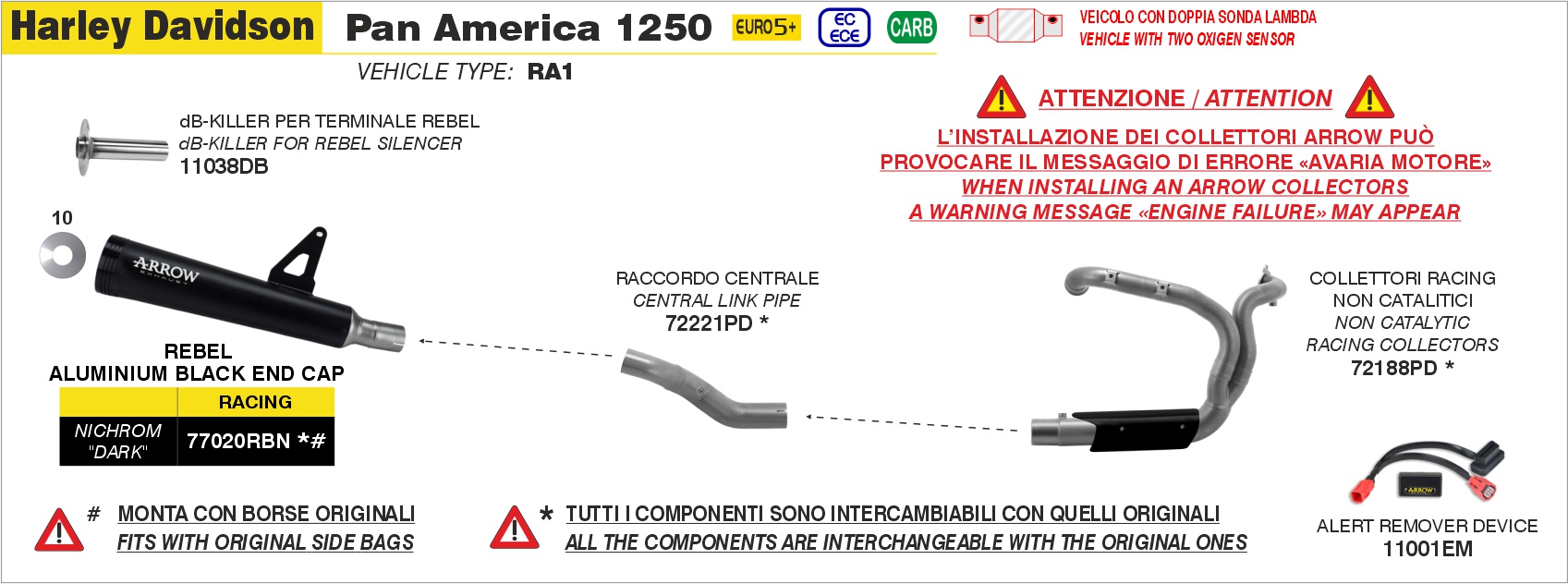 A.R.D. (Alert Remover Device) ARROW per Harley-Davidson Pan America 1250 dal 2026.0 al - immagine 4