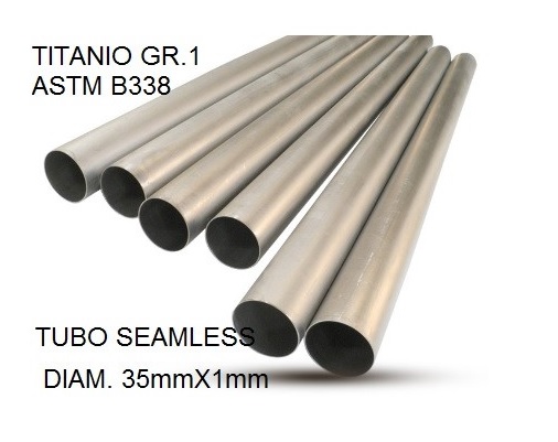 GPR Tubo titanio seamless D. 35mm X 1mm L.1000mm PER Tubo titanio seamleSs D. 35mm X 1mm L.1000mm DAL AL