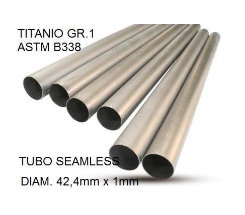 GPR Tubo titanio seamless D. 42,4mm X 1mm L.1000mm PER Tubo titanio seamleSs D. 42.4mm X 1mm L.1000mm DAL AL