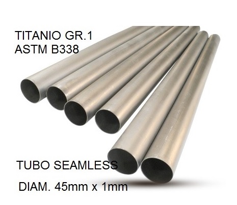 GPR Tubo titanio seamless D. 45mm X 1mm L.1000mm PER Tubo titanio seamleSs D. 45mm X 1mm L.1000mm DAL AL