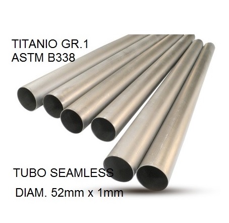 GPR Tubo titanio seamless D. 52mm X 1mm L.1000mm PER Tubo titanio seamleSs D. 52mm X 1mm L.1000mm DAL AL
